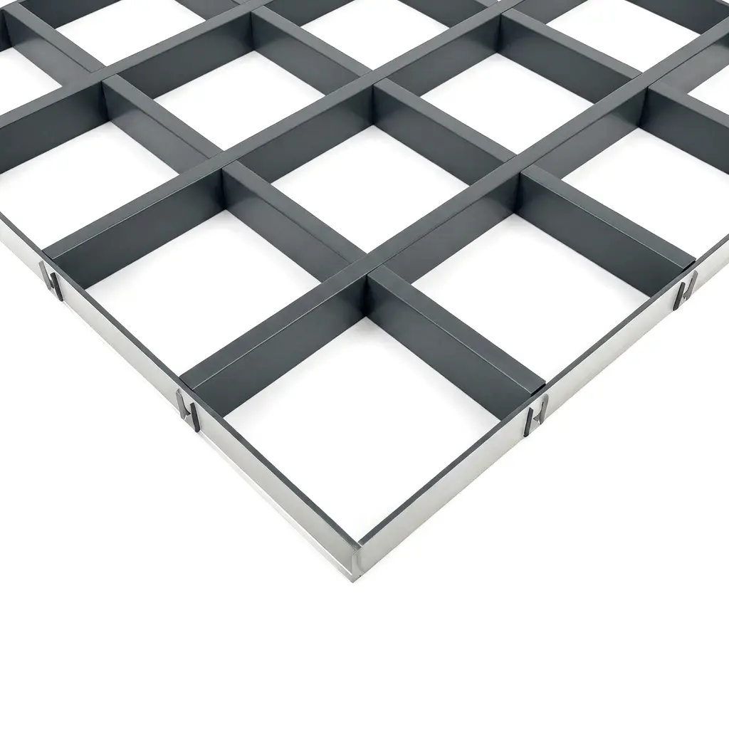 Потолок Грильято GL15 150x150 графит
